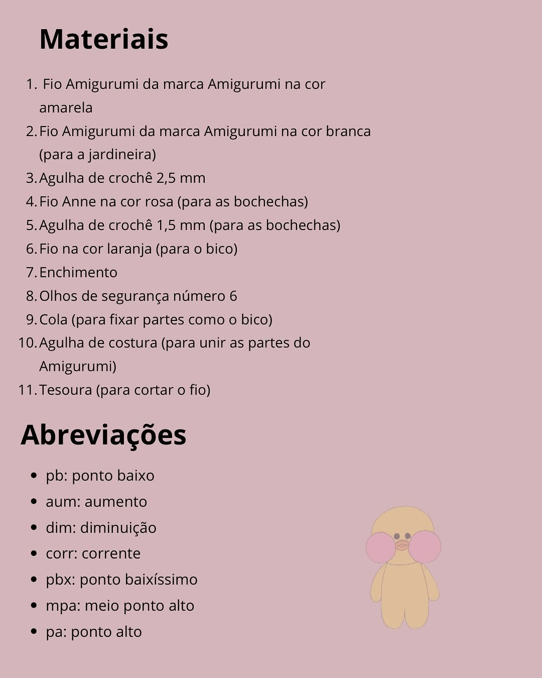 Amigurumi Pato Fofo de Crochê com Receitas Grátis