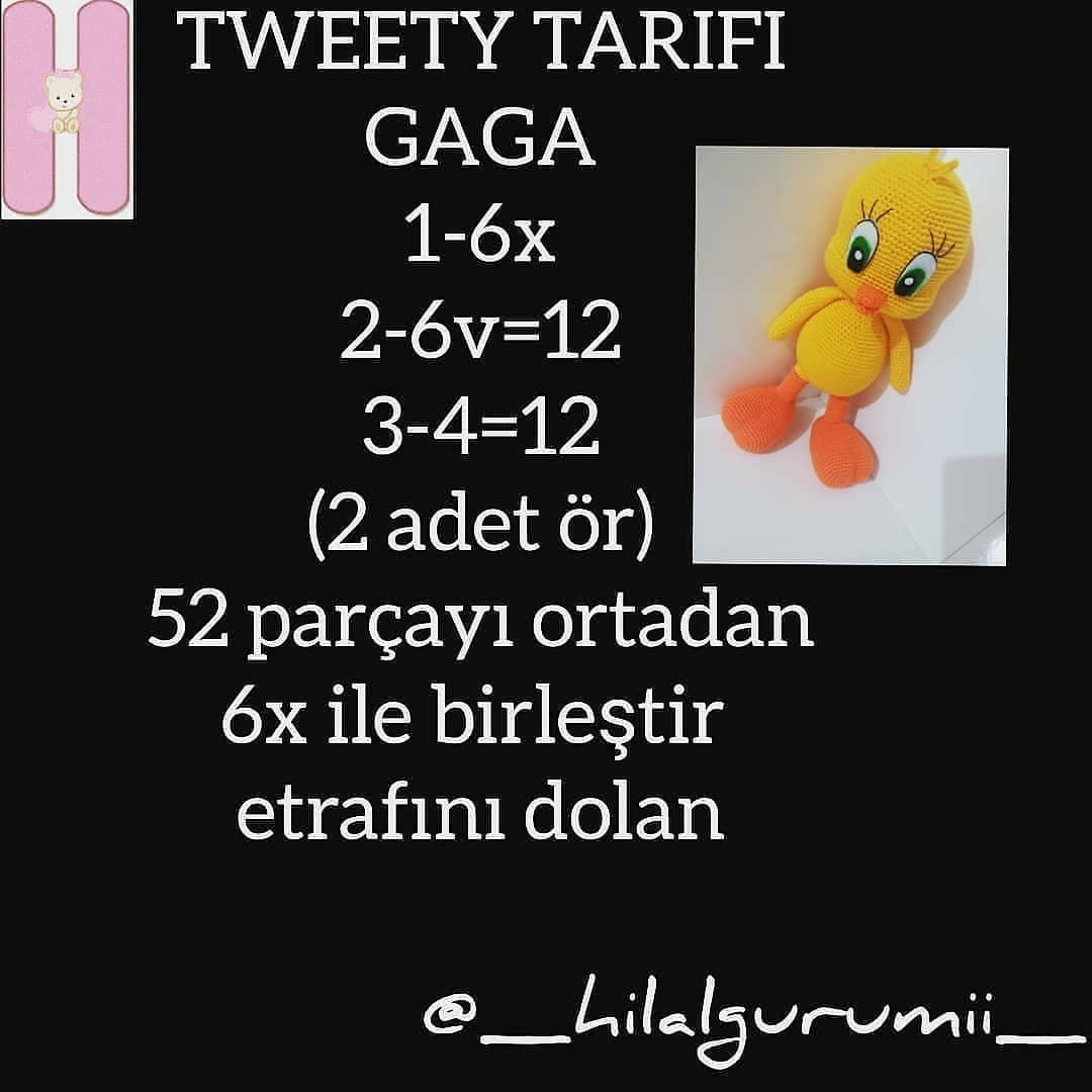 Amigurumi Tweety Tarifi: Ücretsiz ve Kolay Desen Yapımı