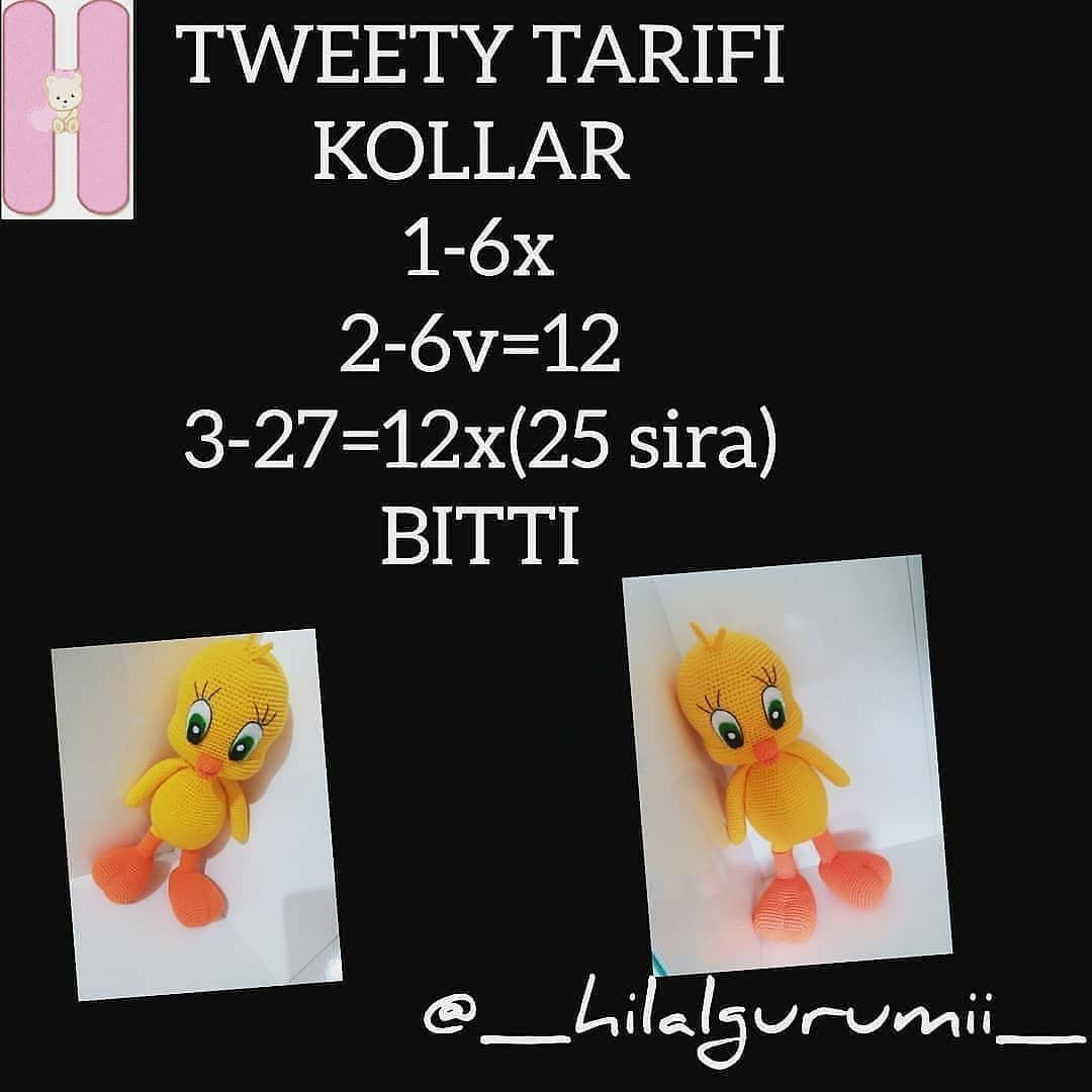 Amigurumi Tweety Tarifi: Ücretsiz ve Kolay Desen Yapımı