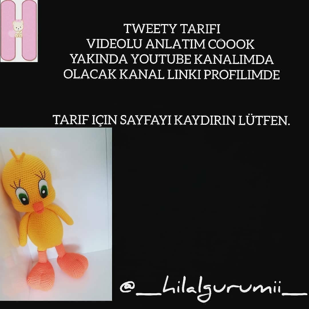 Amigurumi Tweety Tarifi: Ücretsiz ve Kolay Desen Yapımı