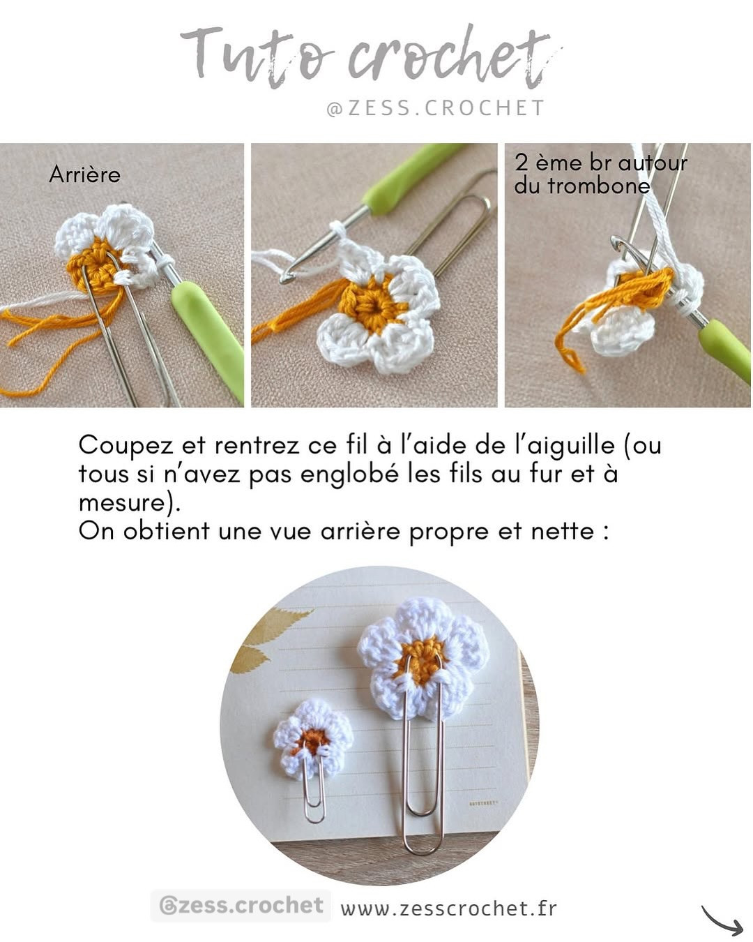Apprenez à créer des marque-pages fleurs au crochet facilement.