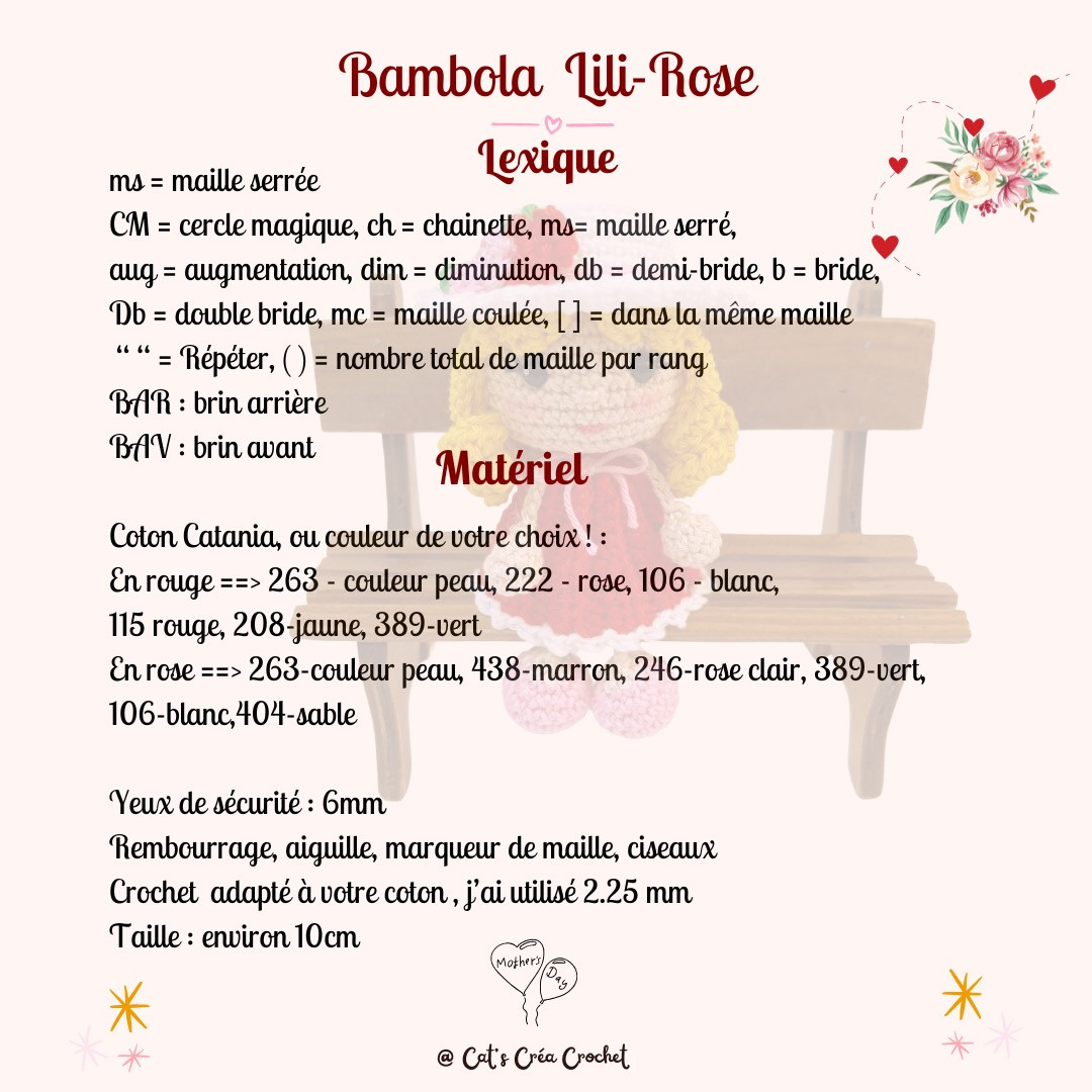 Bambola Bonne fête maman Lili-Rose Tutoriel gratuit