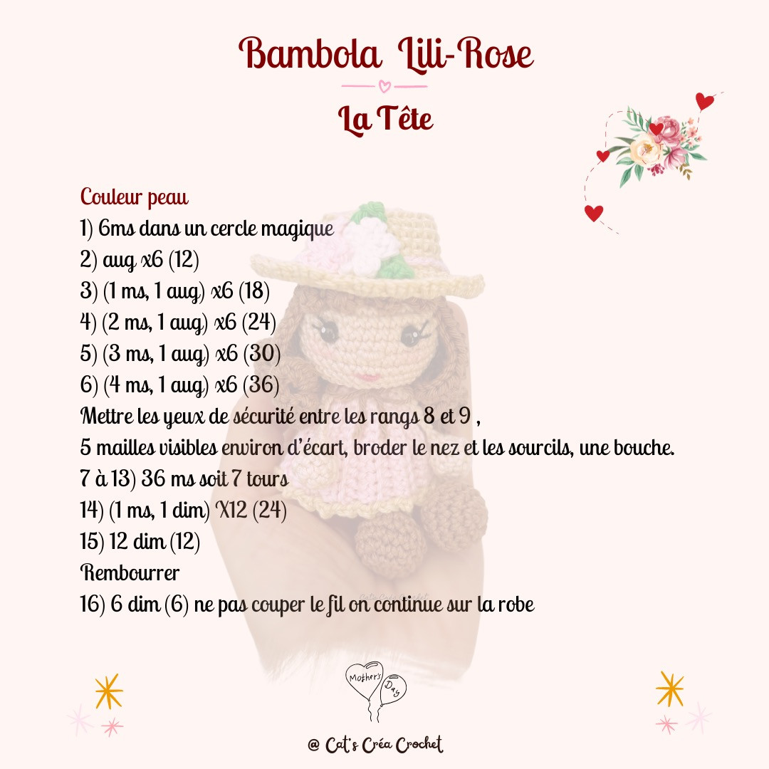 Bambola Bonne fête maman Lili-Rose Tutoriel gratuit