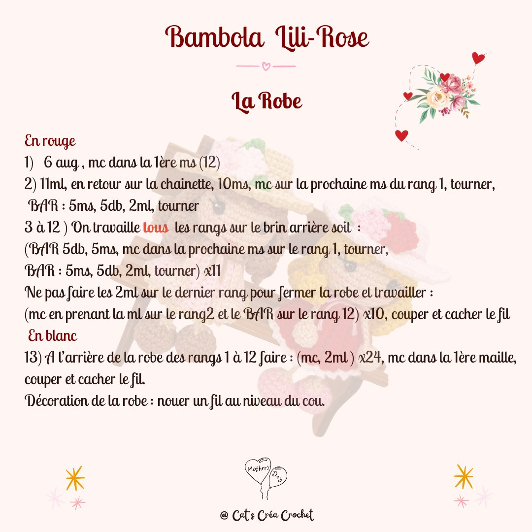 Bambola Bonne fête maman Lili-Rose Tutoriel gratuit