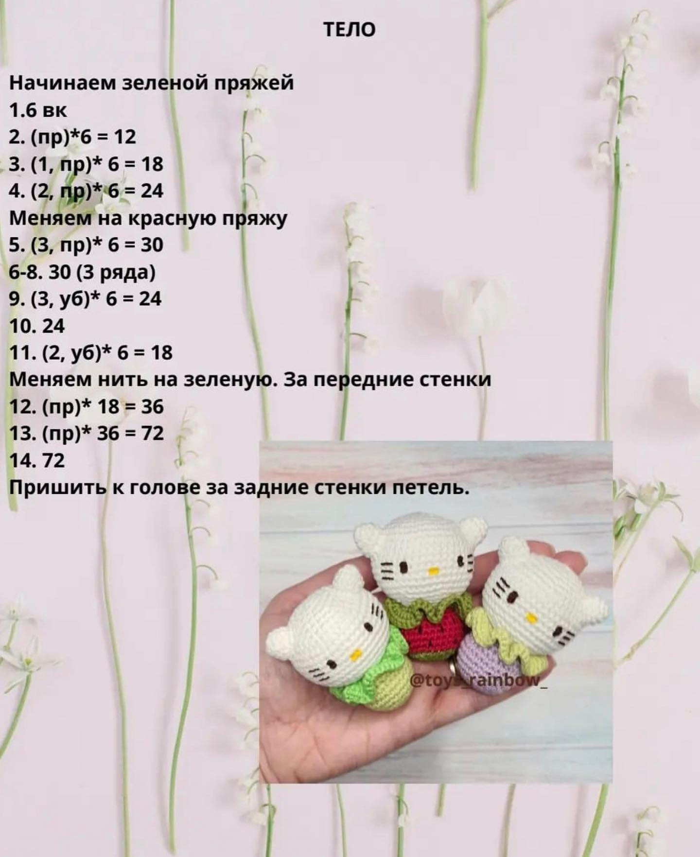 Бесплатное описание брелок Китти