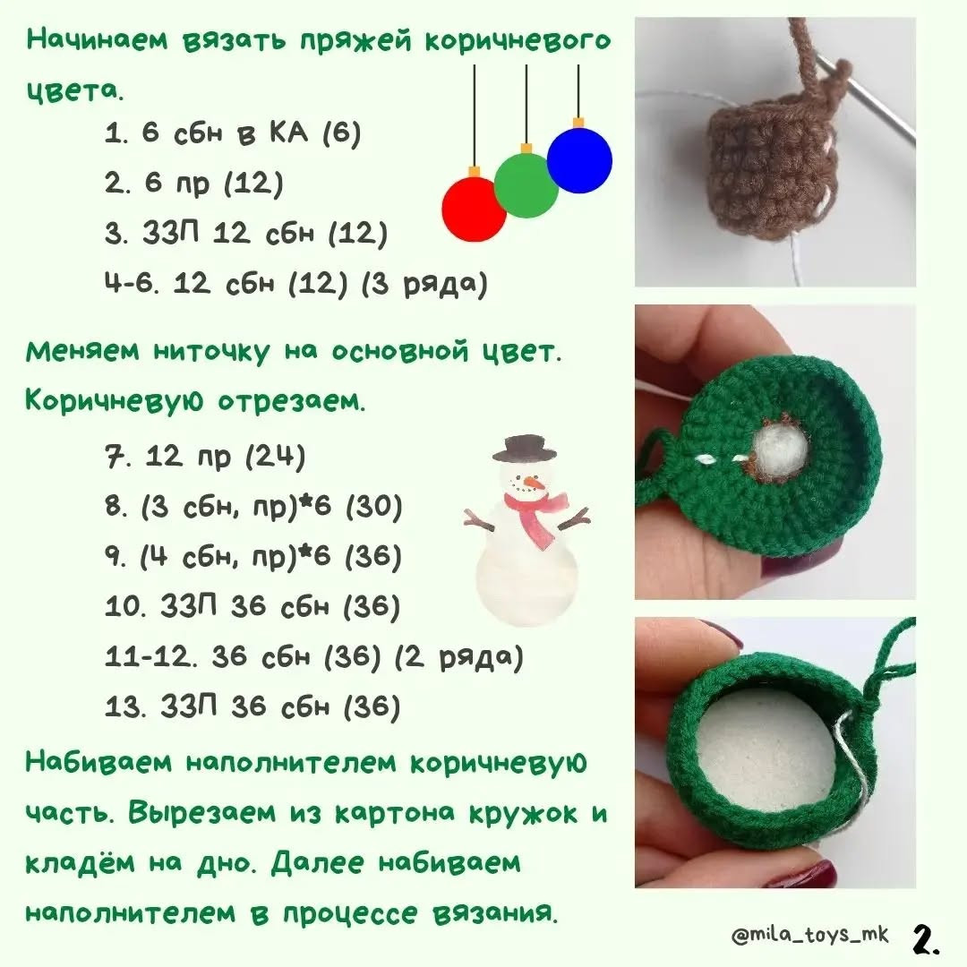 Бесплатное описание: Ёлочка с разноцветной гирляндой