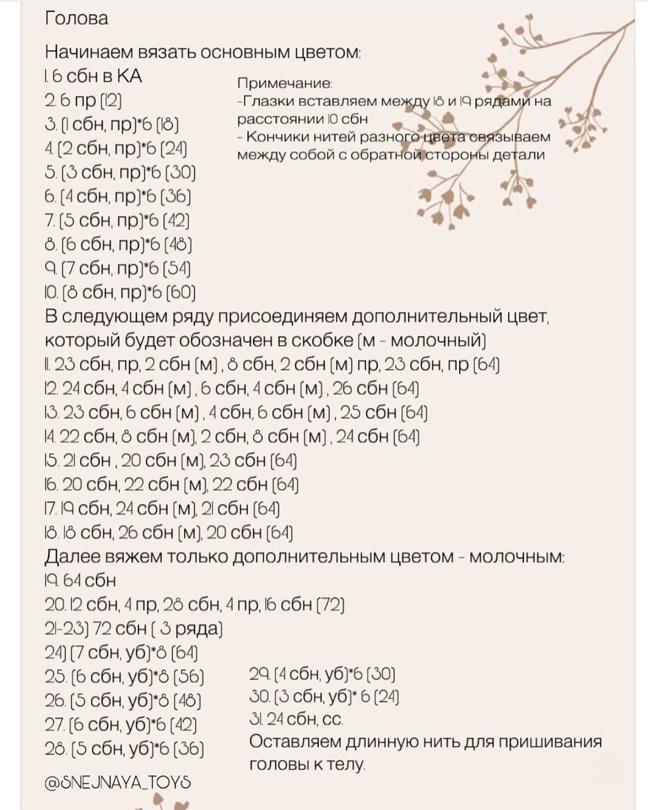 Бесплатное описание волчонок от @snejnaya_toys