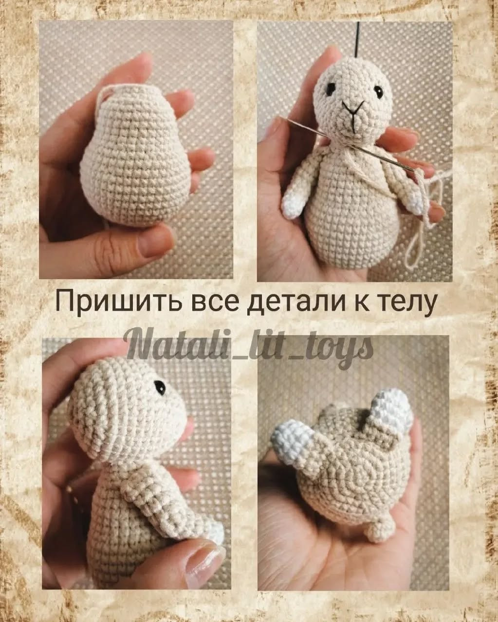 Бесплатное описание вязания игрушечного зайца крючком для начинающих