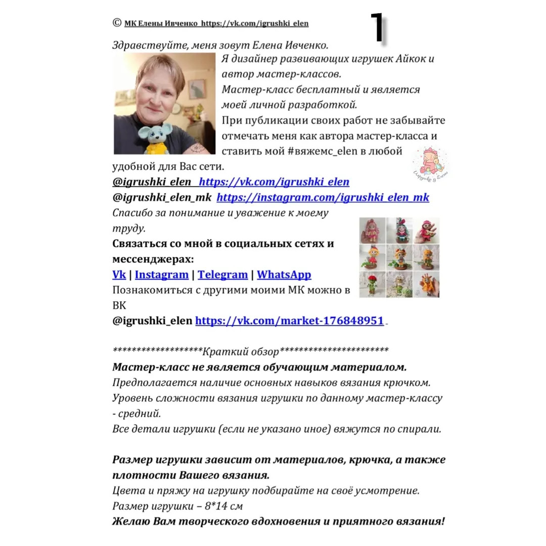 Бесплатный мастер-класс по вязанию игрушки Ням-нямка