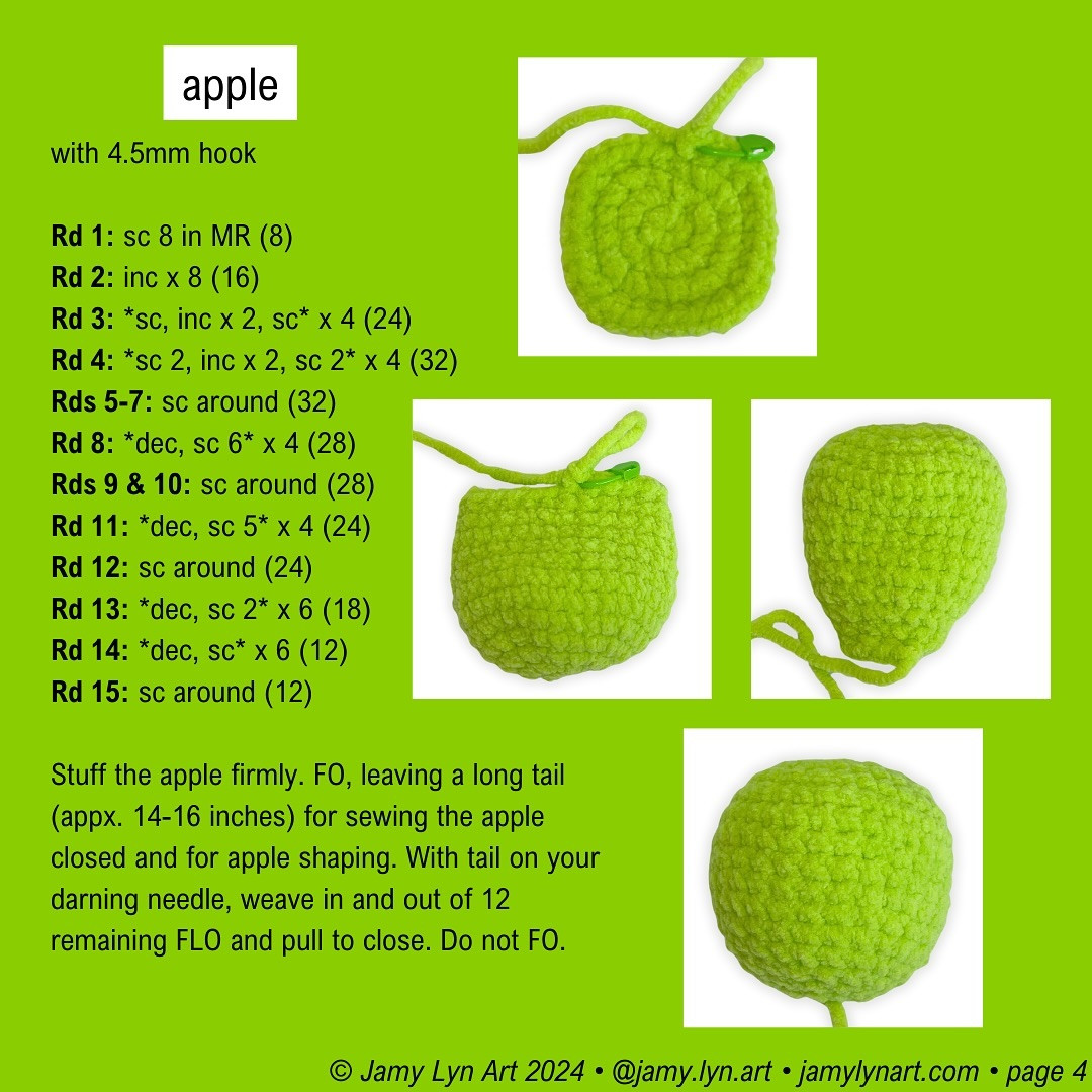 Brat Apple 2024 Holiday Ornament Crochet Pattern