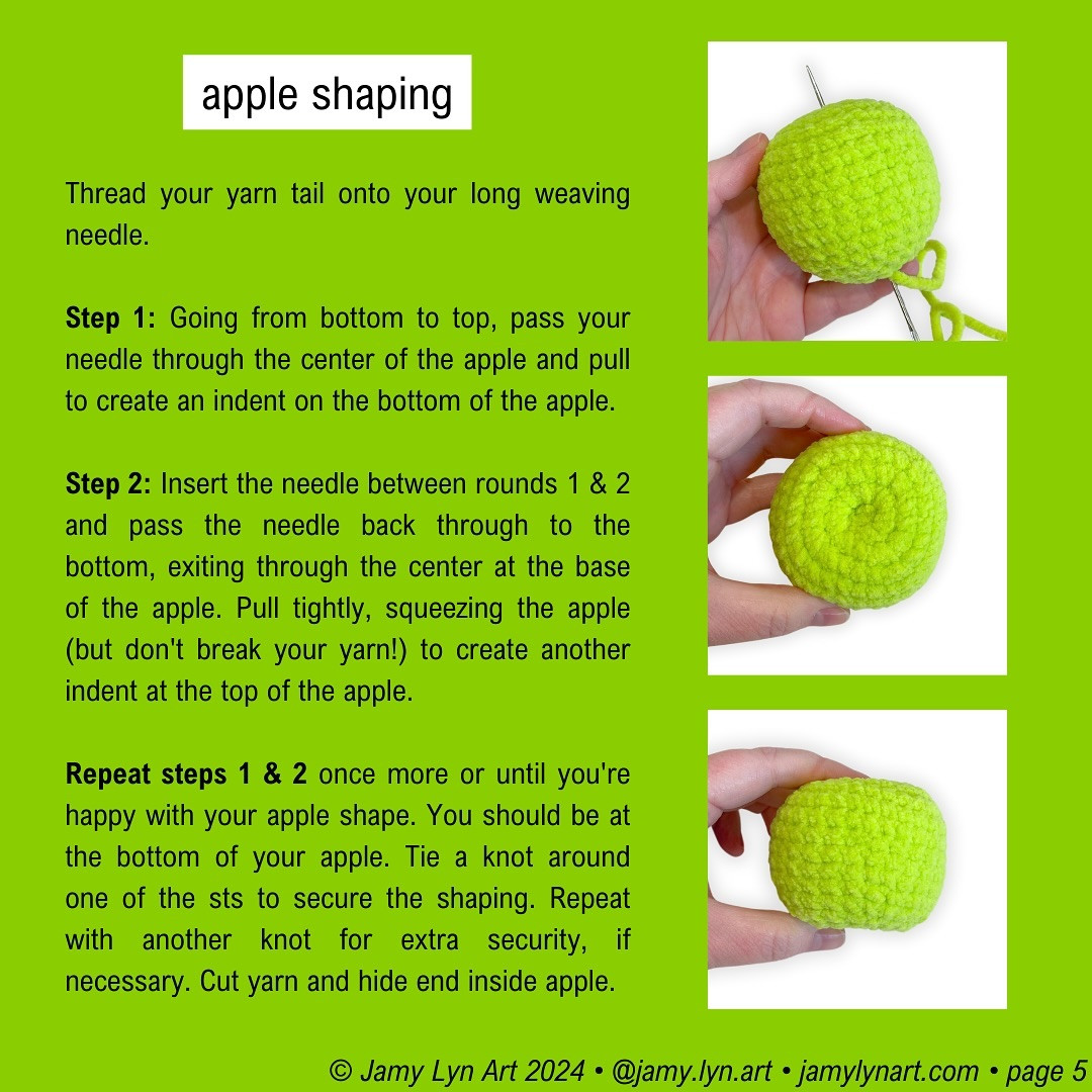 Brat Apple 2024 Holiday Ornament Crochet Pattern