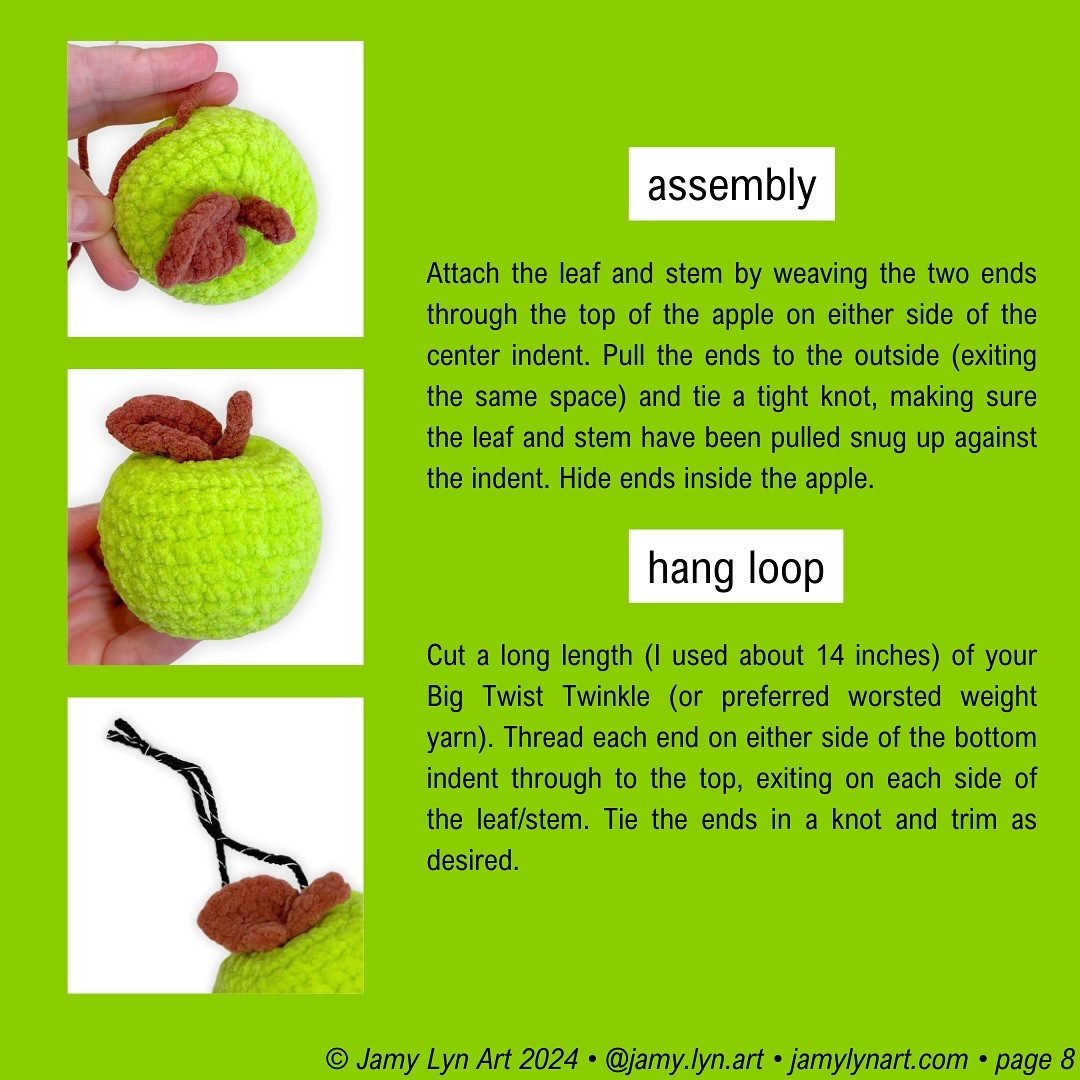 Brat Apple 2024 Holiday Ornament Crochet Pattern