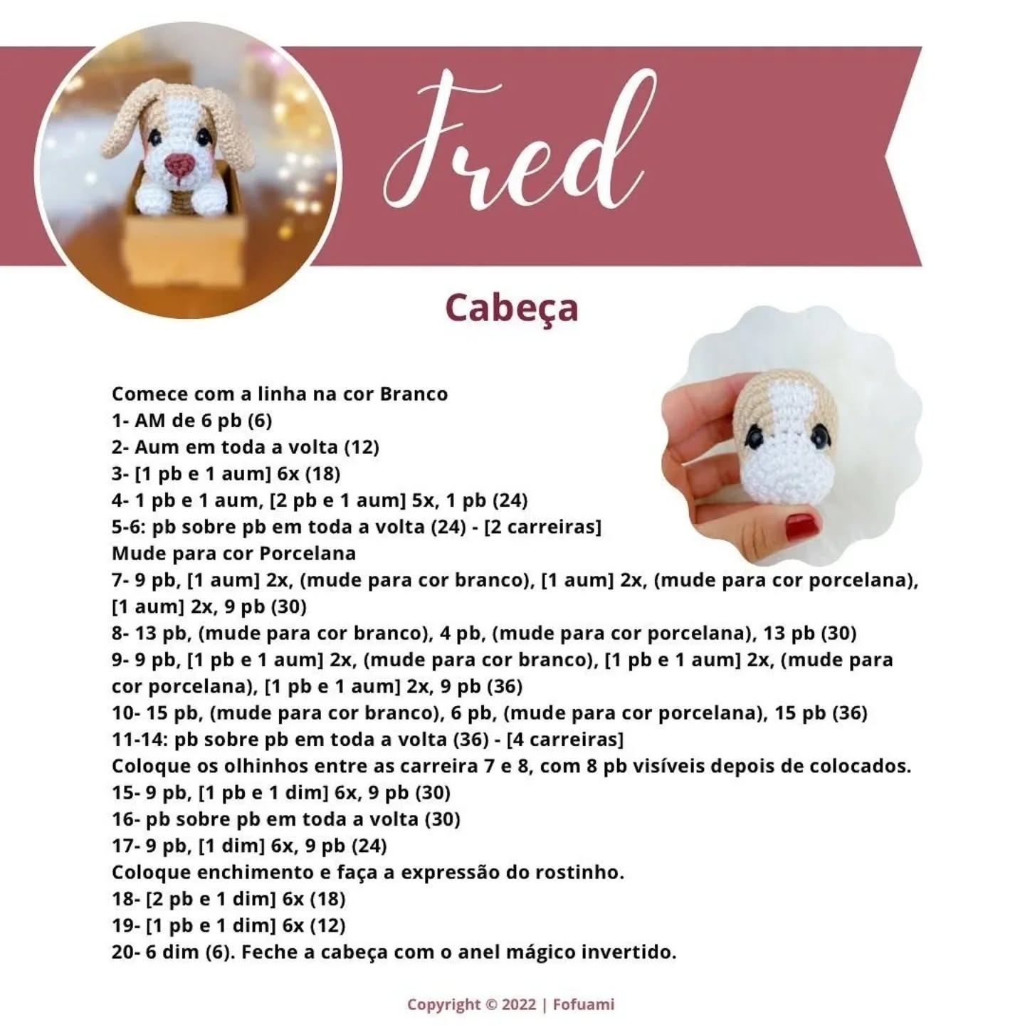 Cachorrinho de crochê Fred: Receita gratuita adorável