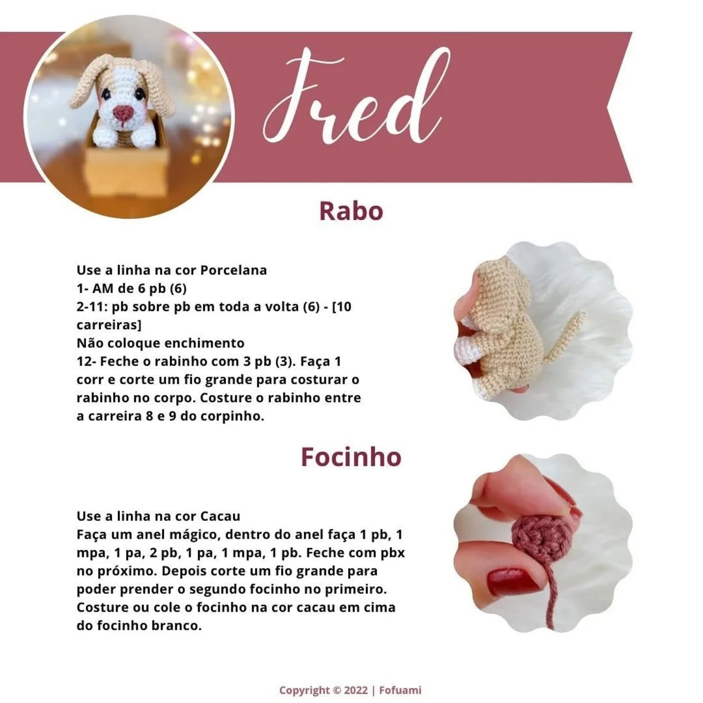 Cachorrinho de crochê Fred: Receita gratuita adorável