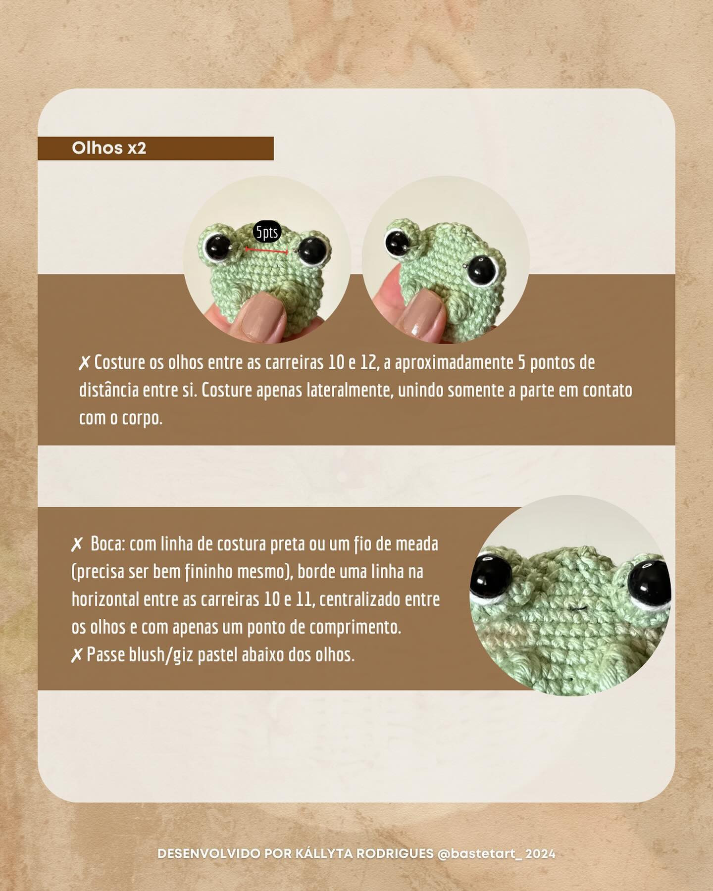 Cesta de Crochê com Sapo Amigurumi Decorativo