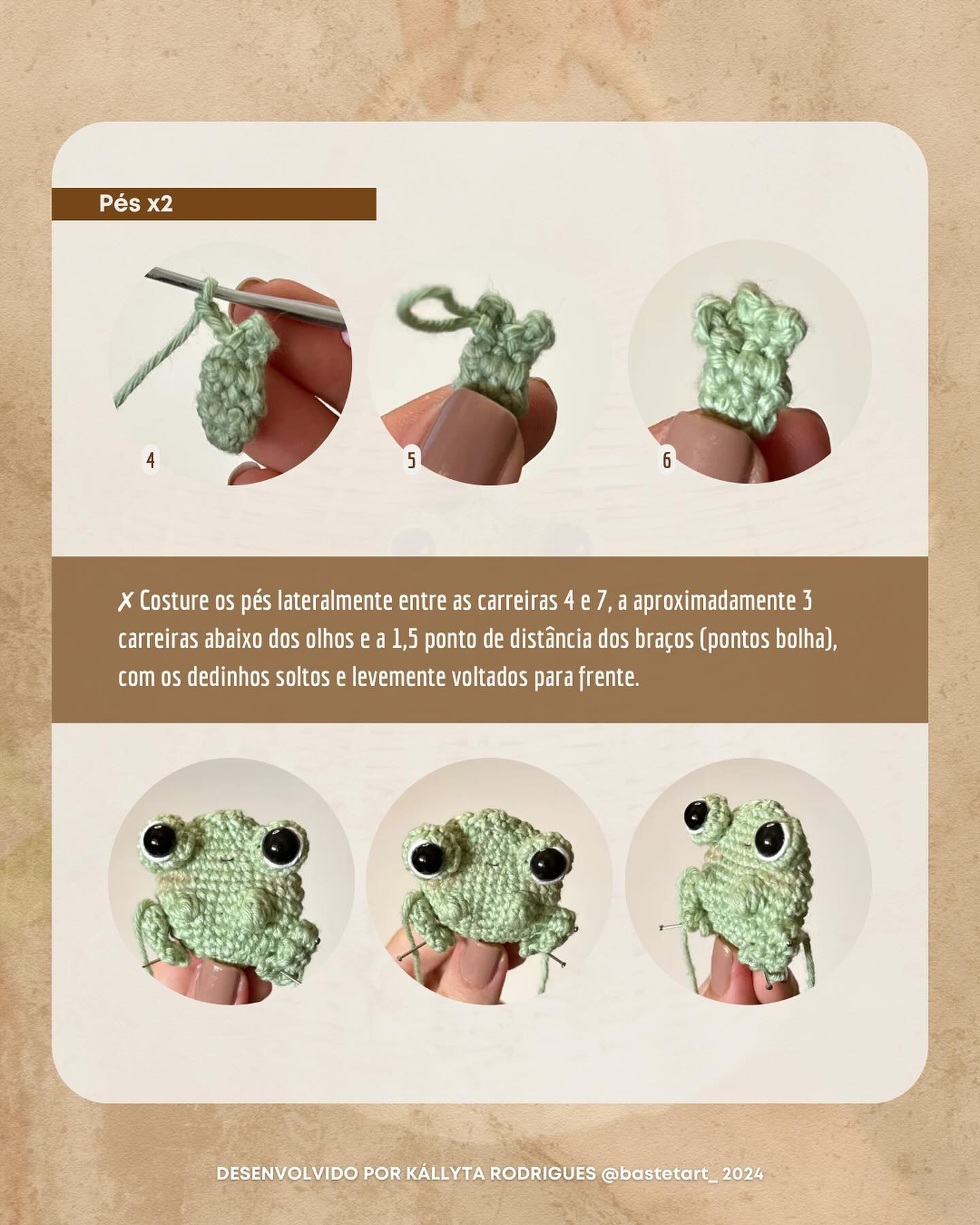 Cesta de Crochê com Sapo Amigurumi Decorativo