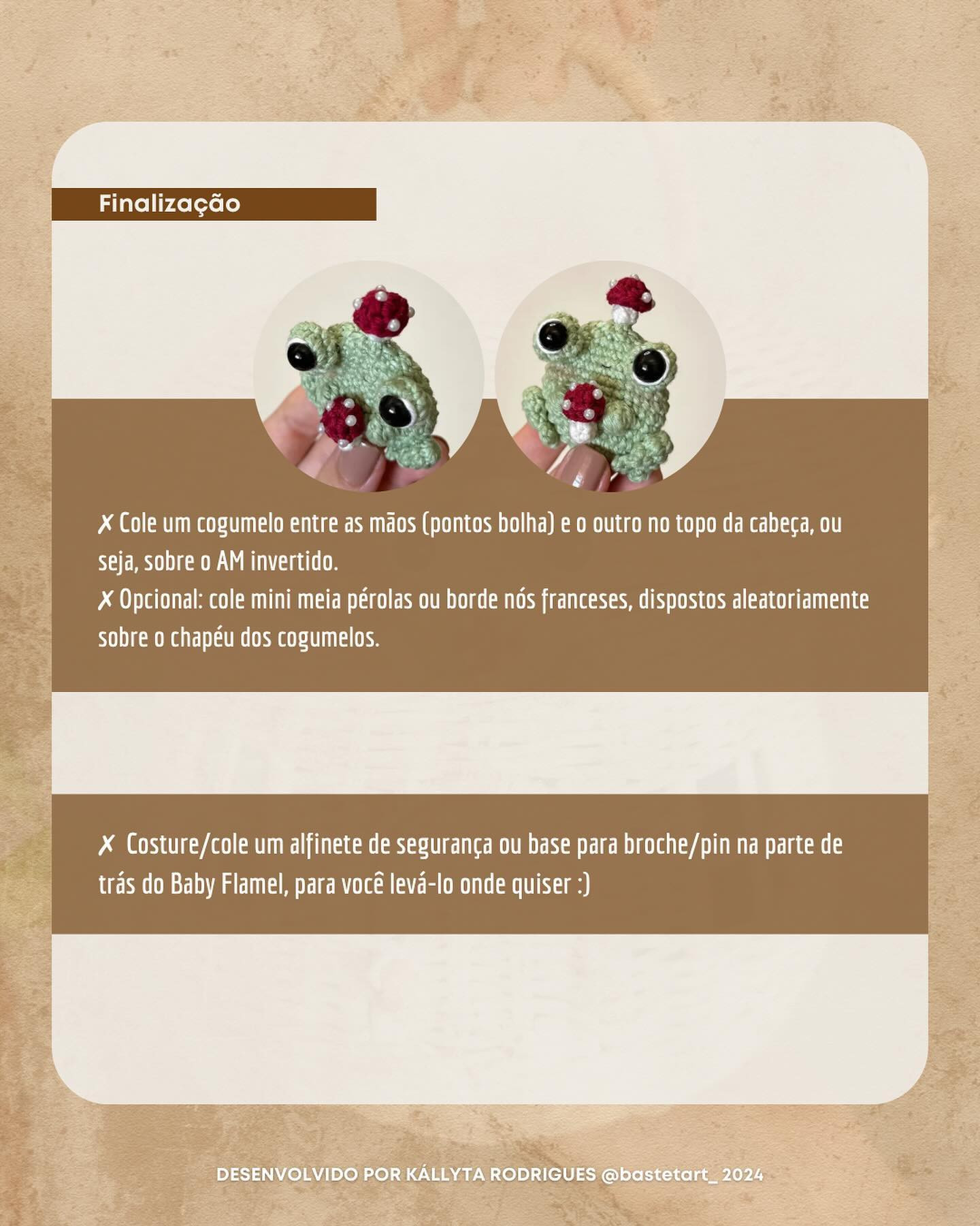 Cesta de Crochê com Sapo Amigurumi Decorativo