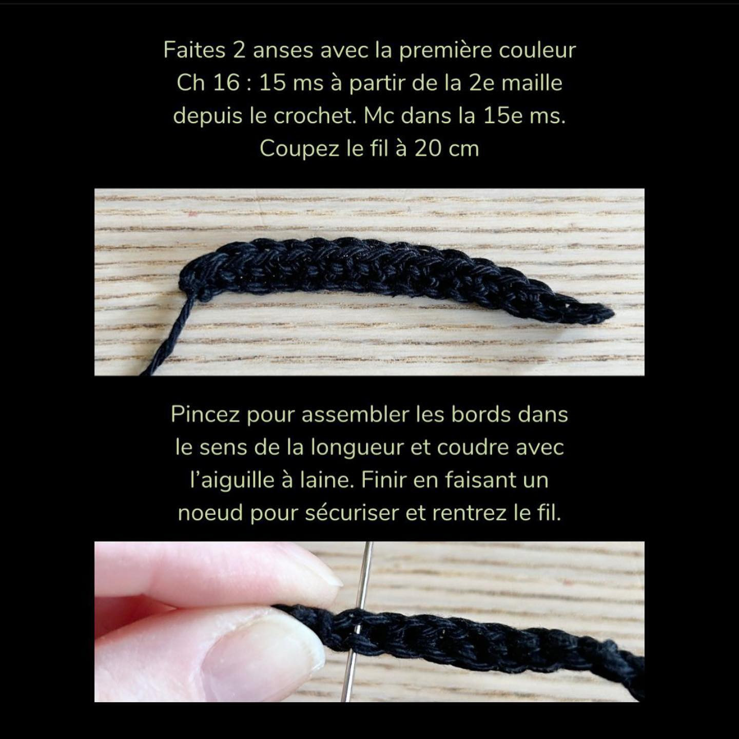 Chaudron de sorcière en crochet avec motif crâne