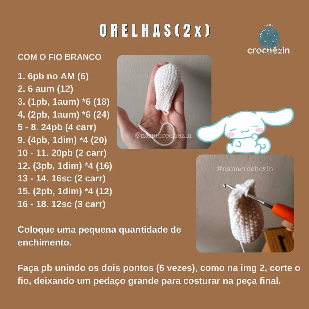 Cinnamoroll: Receita Gratuita de Amigurumi Fofo e Fácil