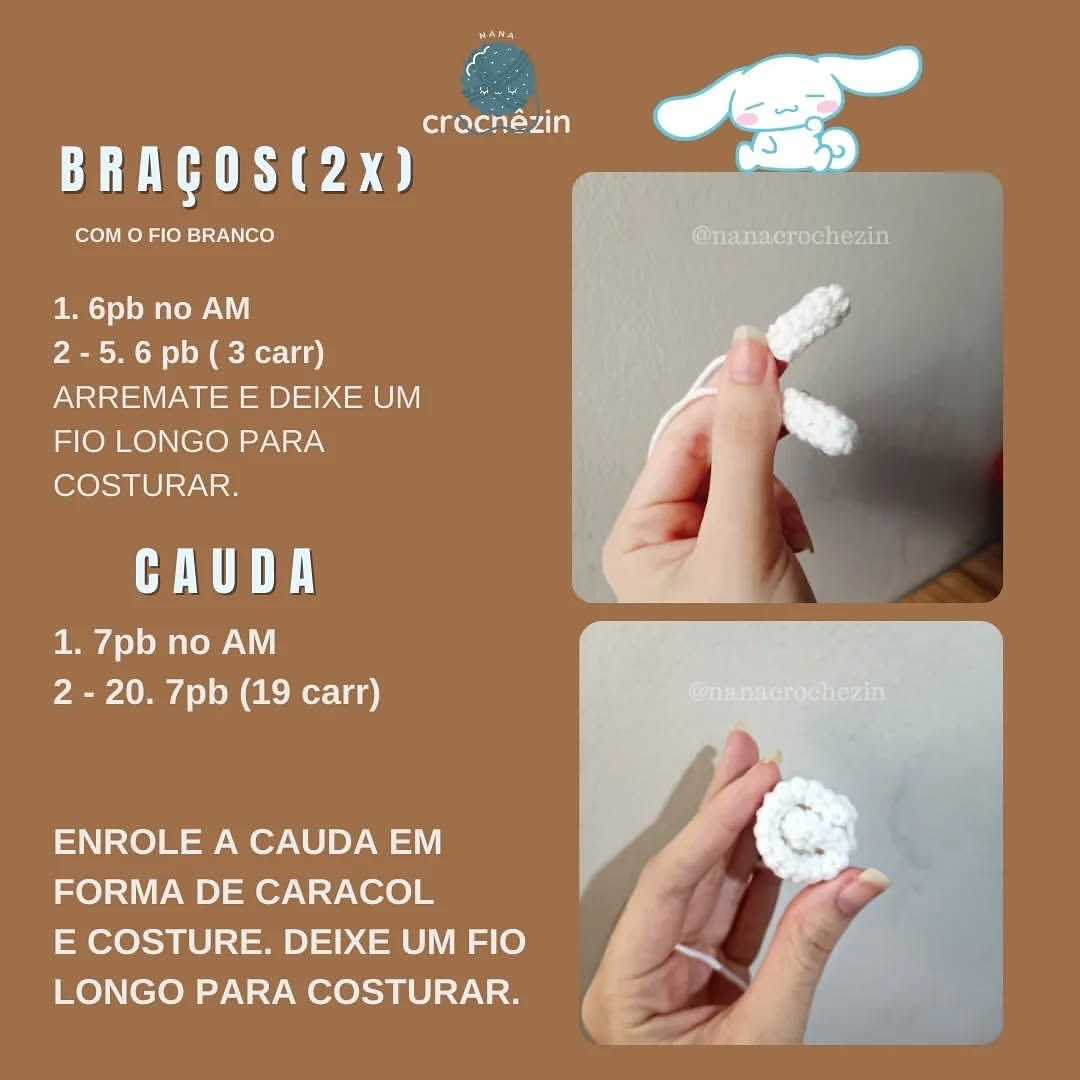 Cinnamoroll: Receita Gratuita de Amigurumi Fofo e Fácil