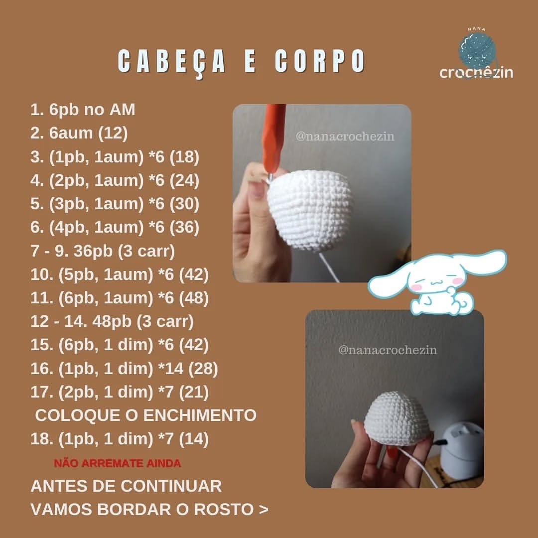Cinnamoroll: Receita Gratuita de Amigurumi Fofo e Fácil