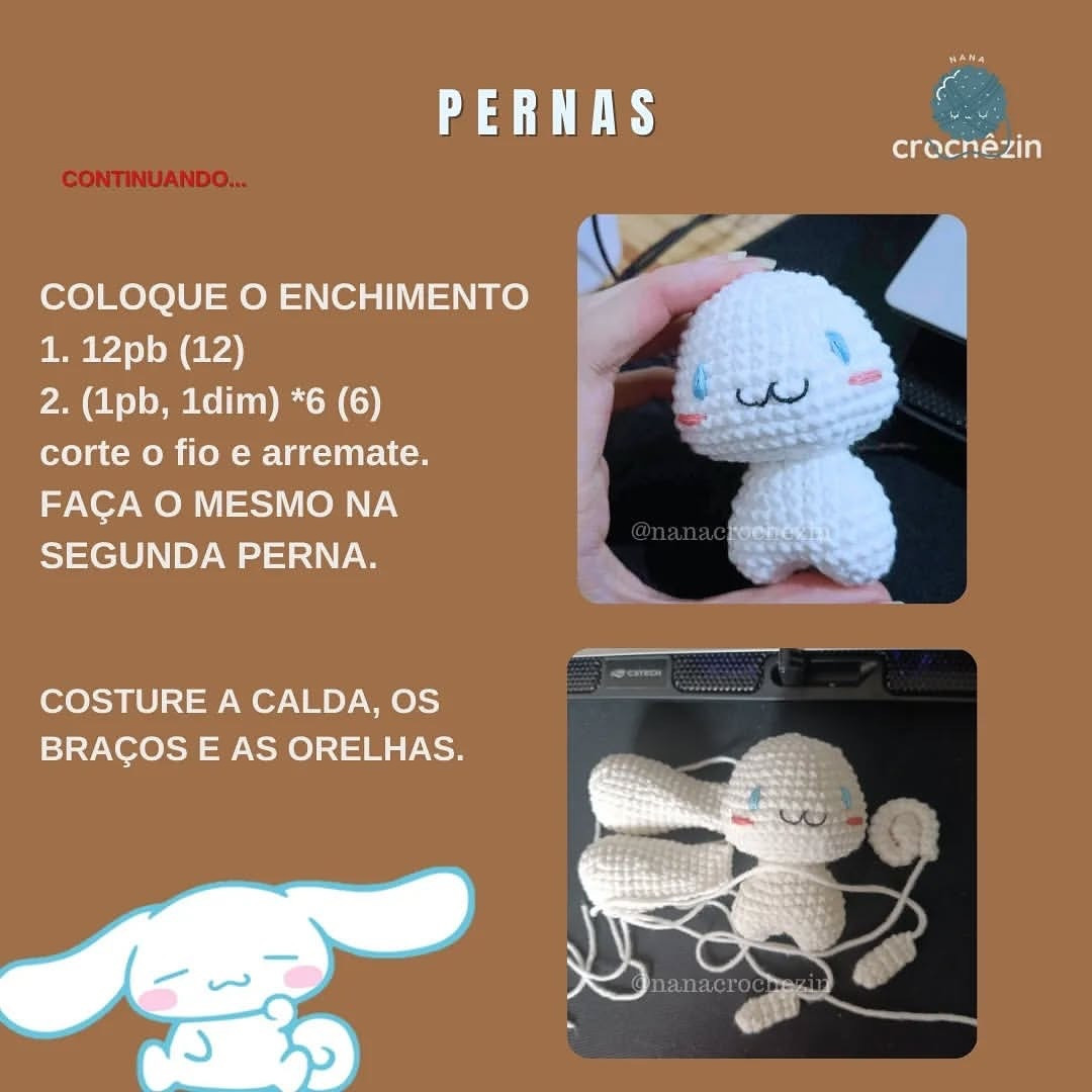 Cinnamoroll: Receita Gratuita de Amigurumi Fofo e Fácil