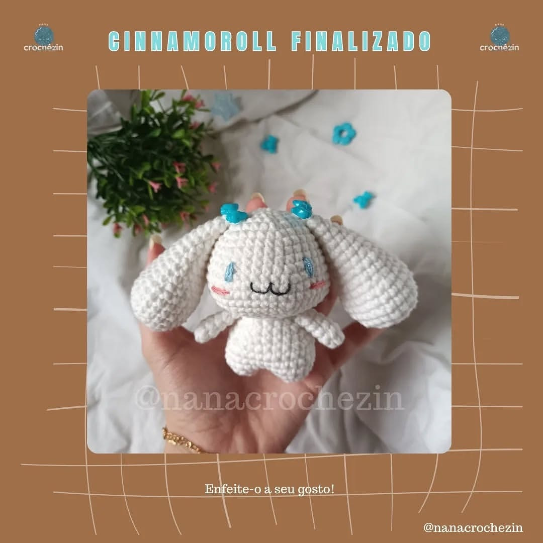 Cinnamoroll: Receita Gratuita de Amigurumi Fofo e Fácil
