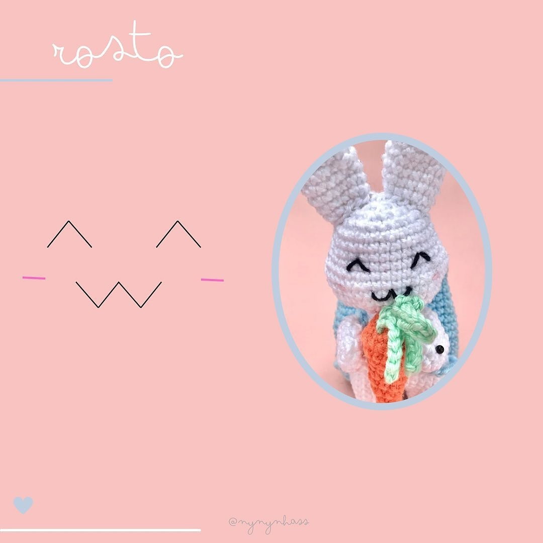 Coelhinho de crochê fofo com mochila e cenoura