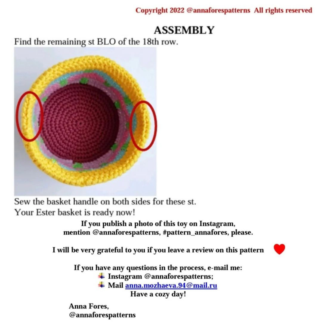 Colorful Crochet Basket Pattern for Easter Decorations