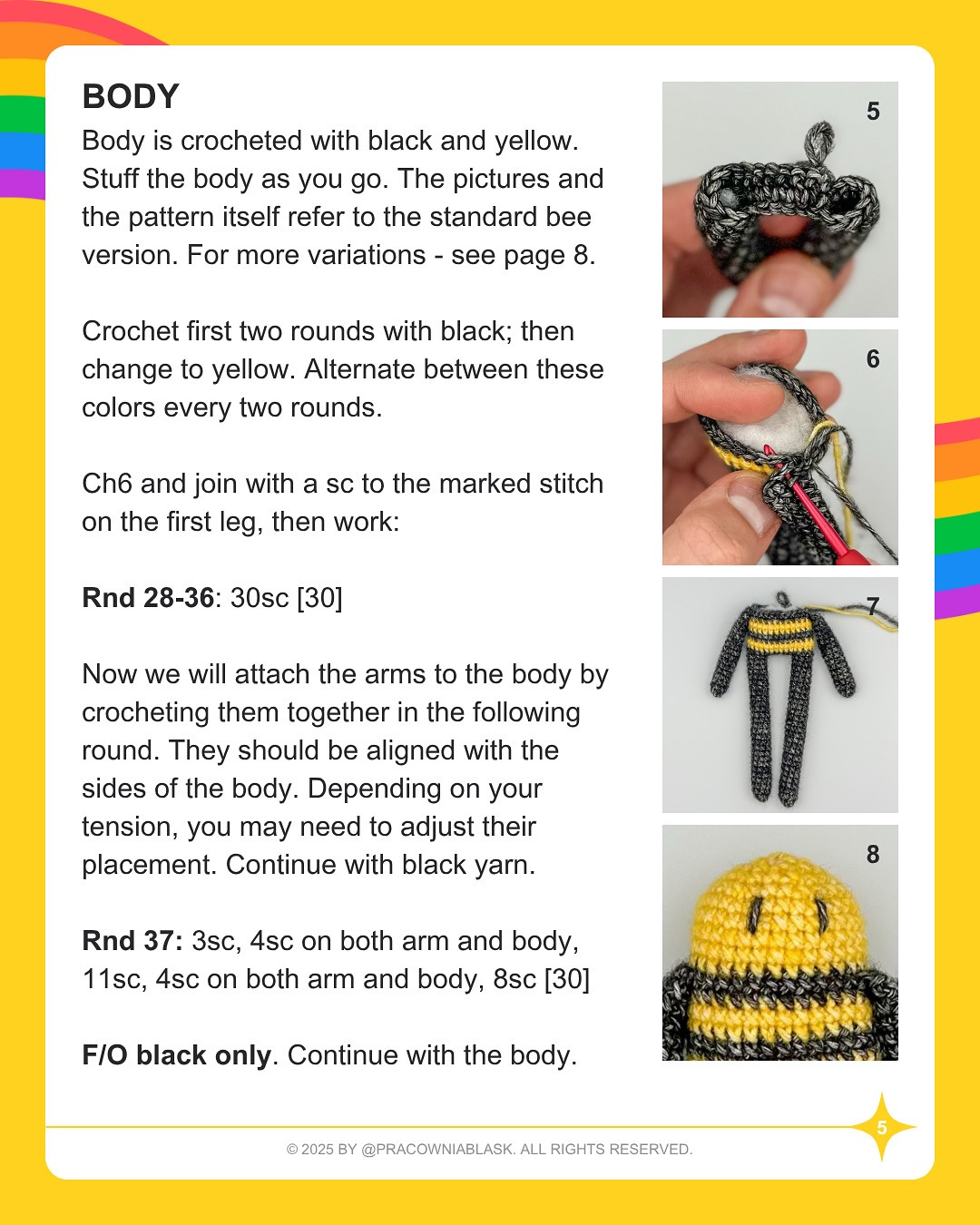 Colorful Crochet Bees: Free Pattern for Creative Crafts