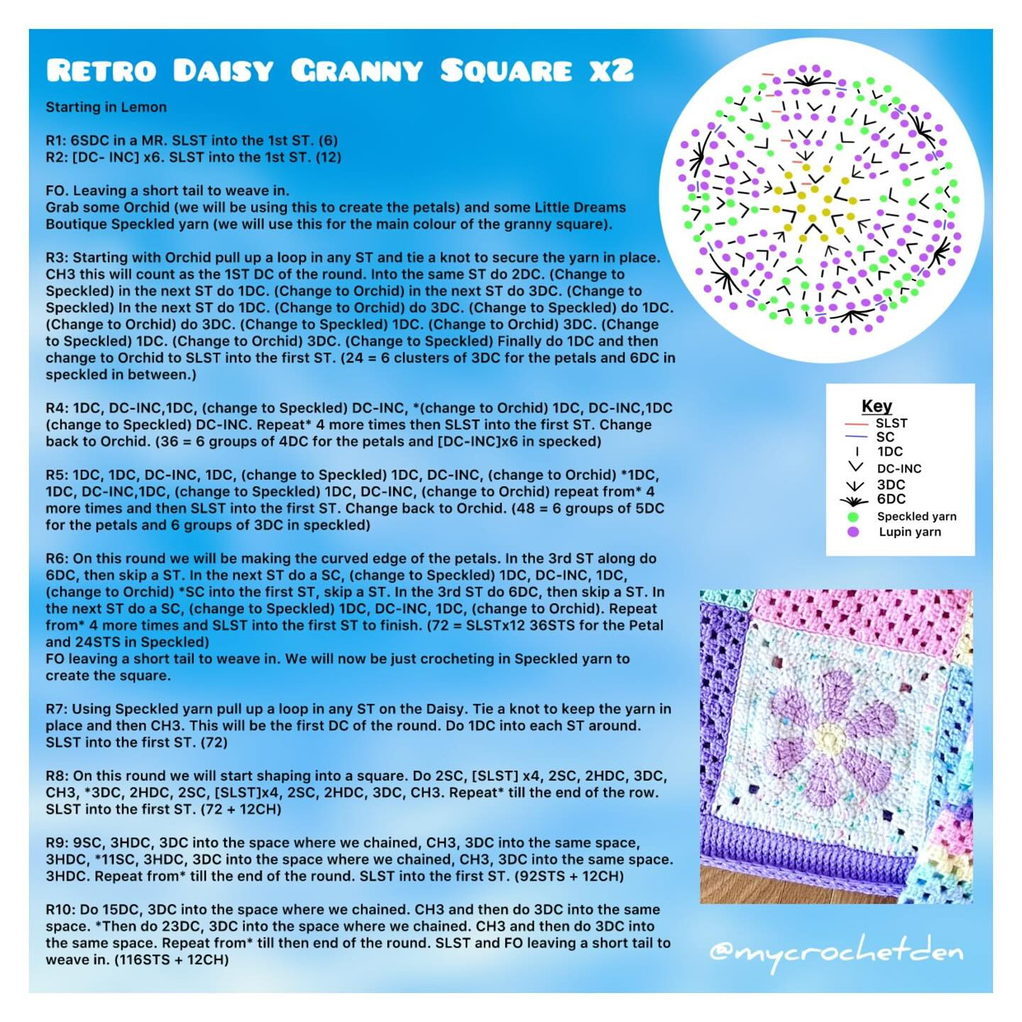 Colorful Springtime Crochet Jumper Pattern with Daisies