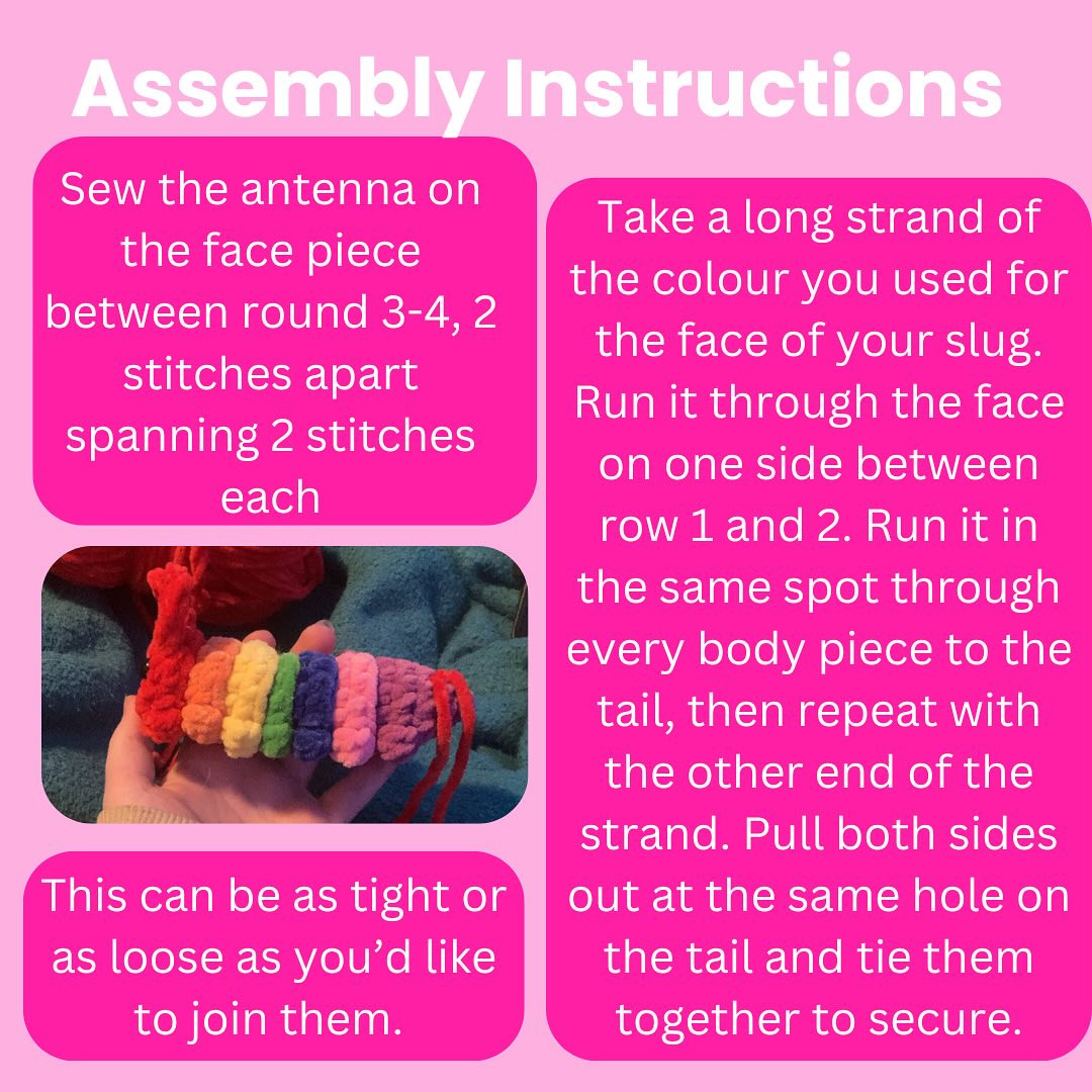Colorful Wiggly Slug Crochet Pattern for Beginners