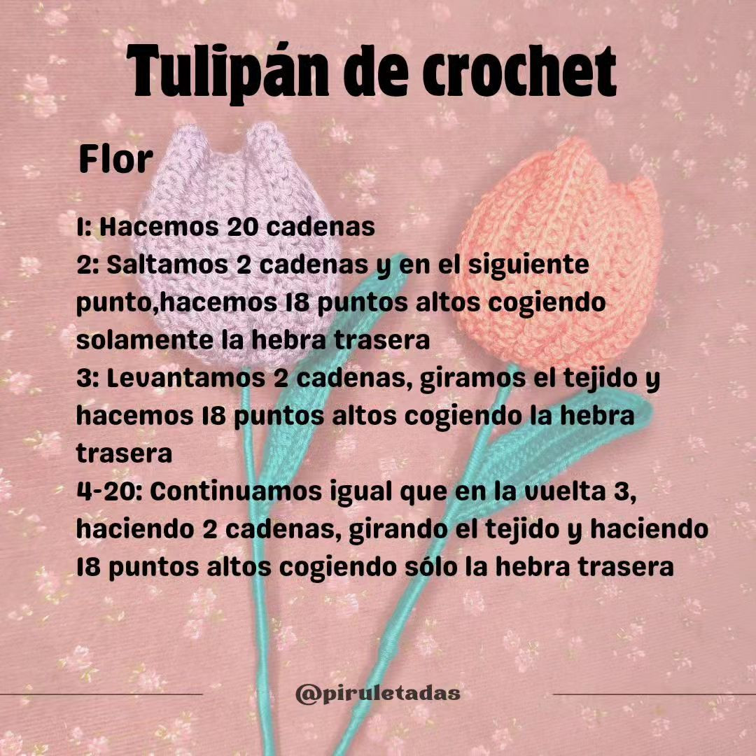 Cómo hacer un tulipán de crochet paso a paso