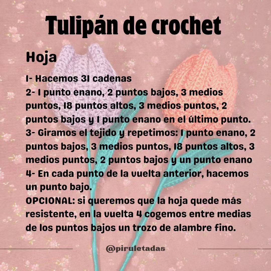 Cómo hacer un tulipán de crochet paso a paso