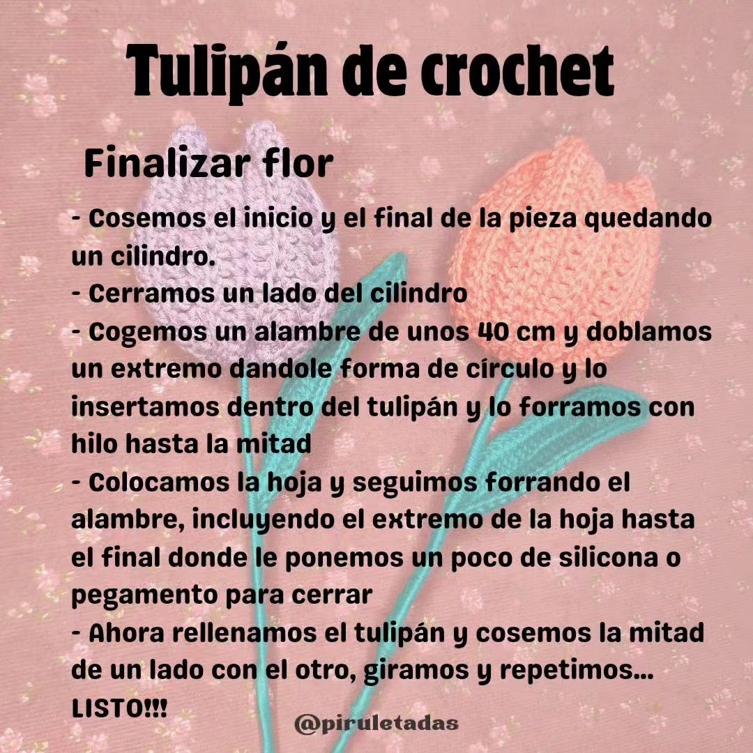 Cómo hacer un tulipán de crochet paso a paso