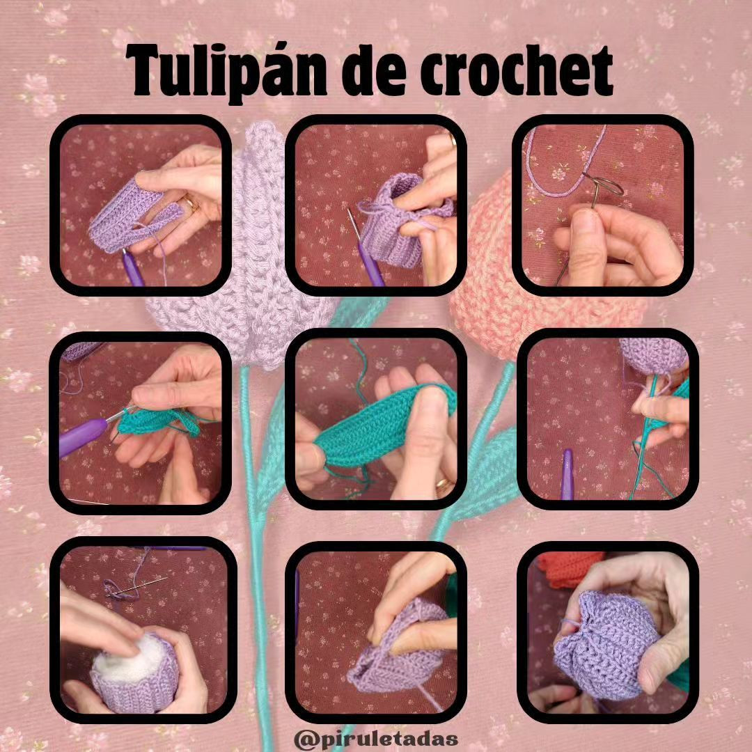 Cómo hacer un tulipán de crochet paso a paso