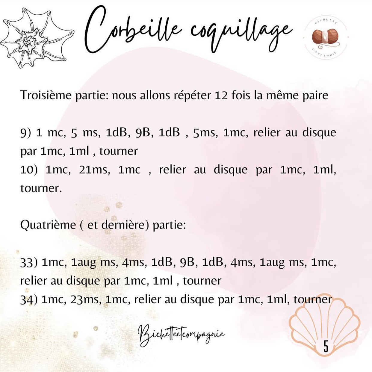 Corbeille coquillage : Tutoriel crochet pour un projet élégant