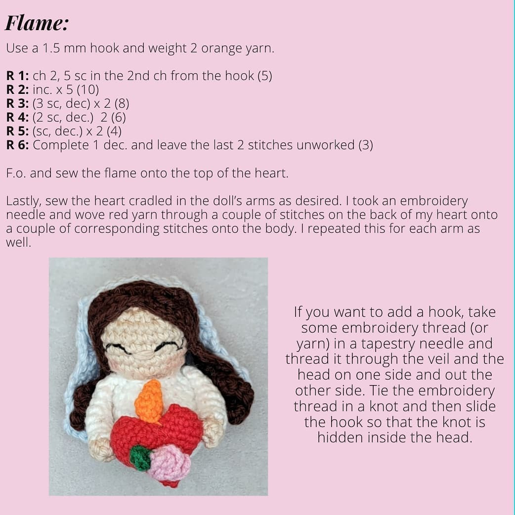 Create a Beautiful Immaculate Heart of Mary Crochet Ornament