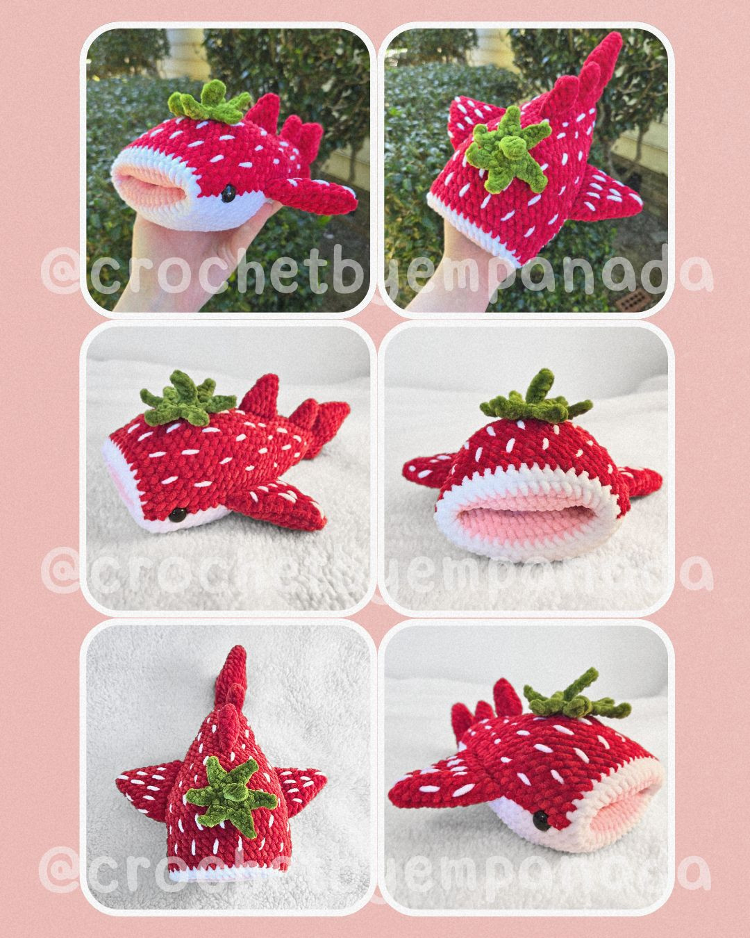 Create a Cute Strawberry Whale Shark with This Free Crochet Pattern