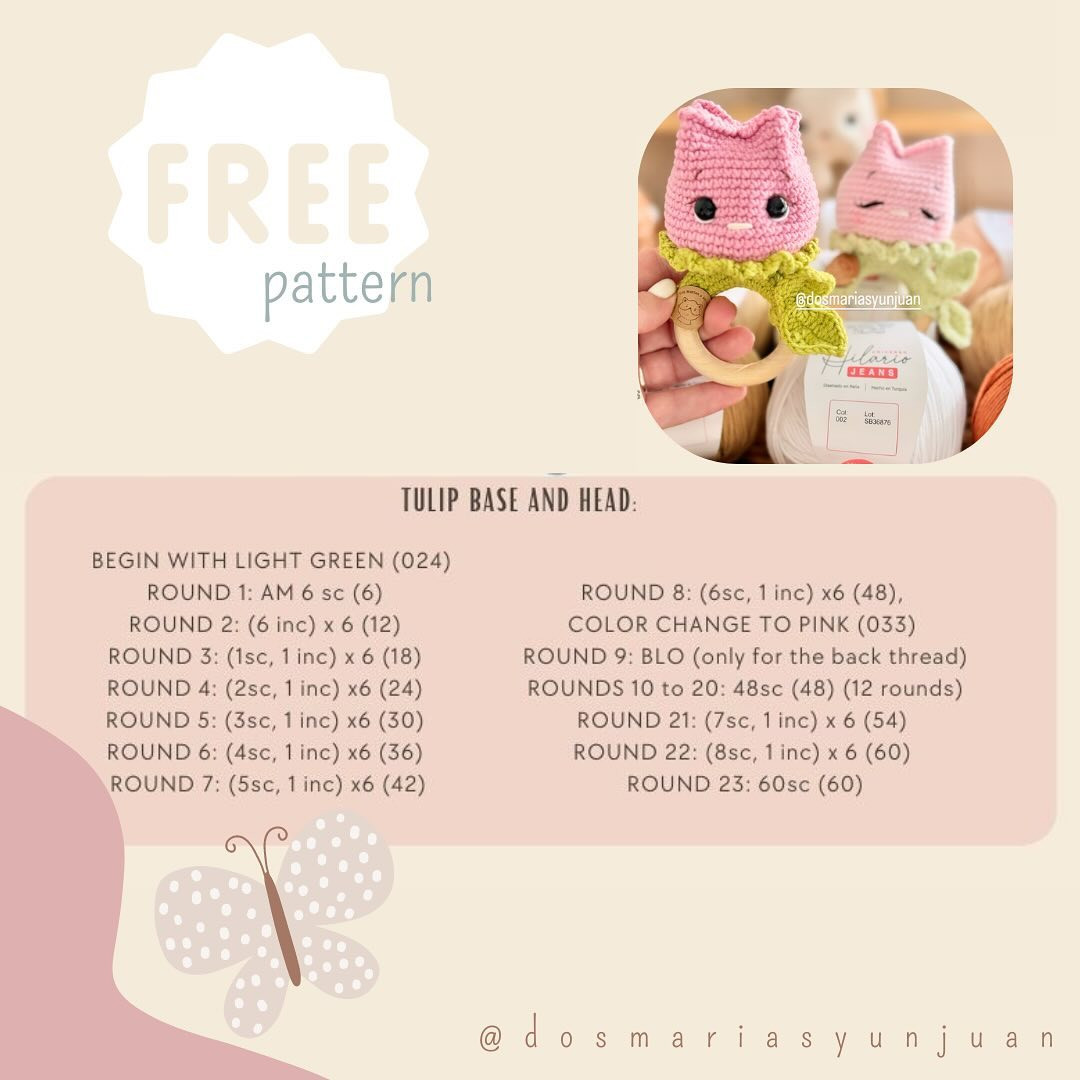 Create a Cute Tulip Mateo with Free Crochet Pattern