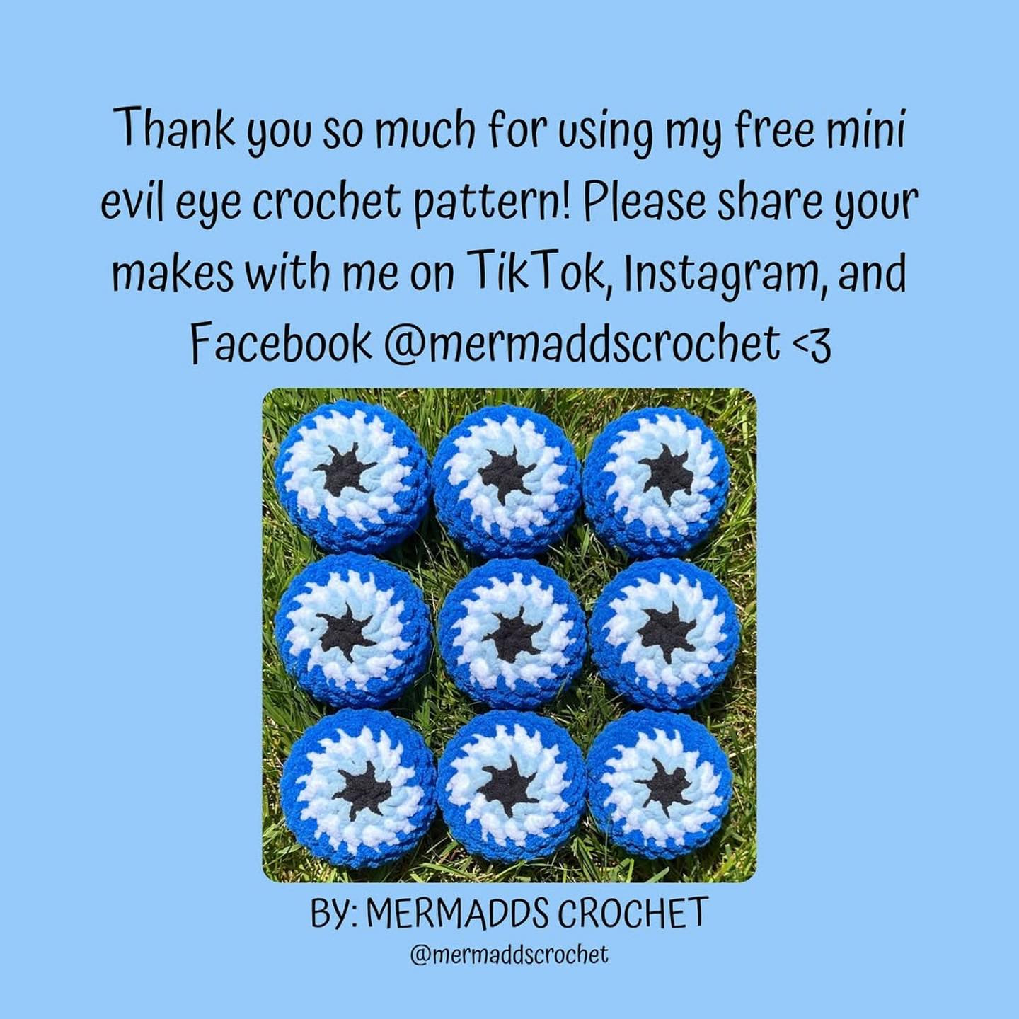 Create a Mini Evil Eye with This Free No-Sew Crochet Pattern