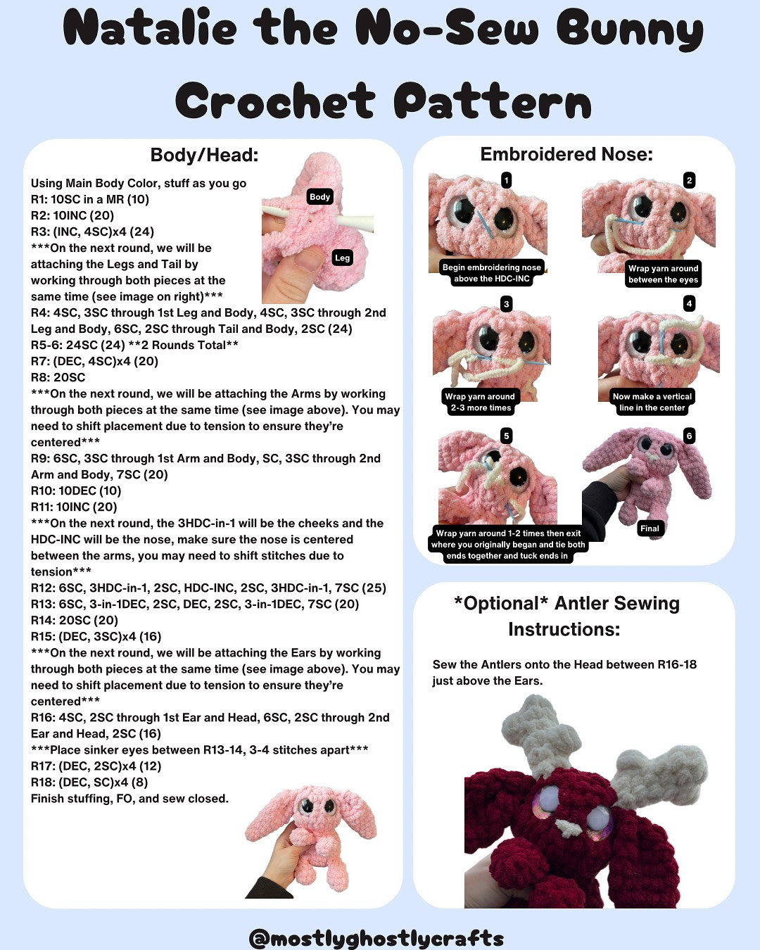 Create Adorable No-Sew Bunny with Free Crochet Pattern