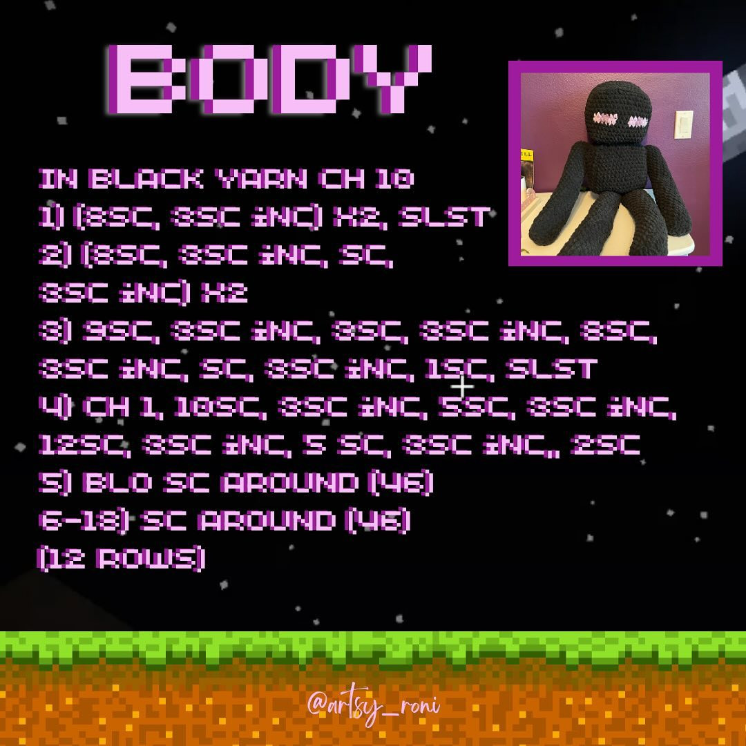 Create Your Own Enderman with This Free Crochet Pattern