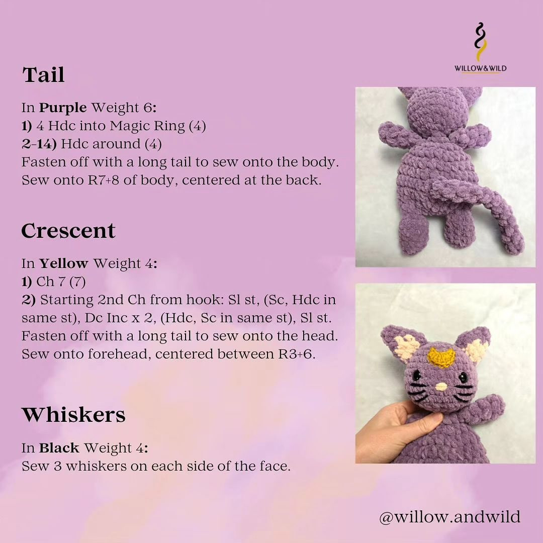 Crescent the Moon Cat Crochet Pattern - Free Download Available