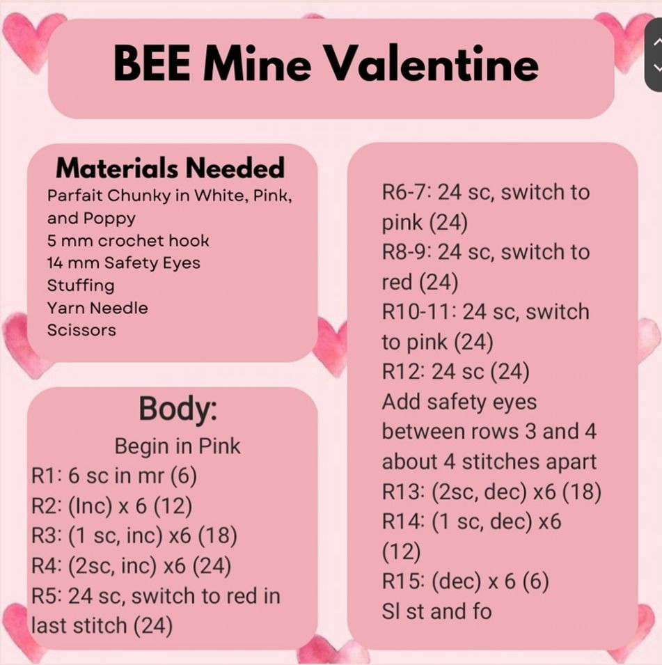 Crochet a Cute Bee for Valentine's Day: Free Pattern