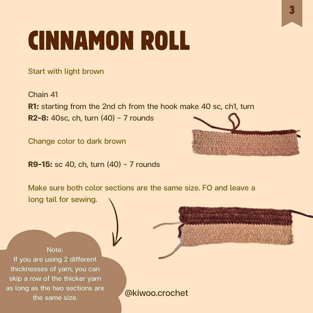 Crochet a Cute Cinnamon Roll Amigurumi with Free Pattern