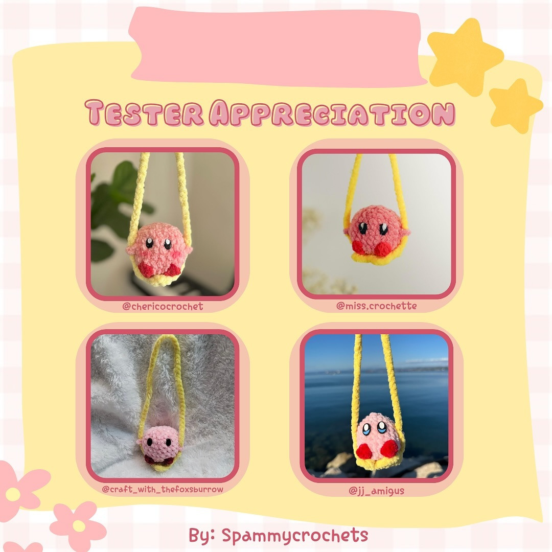 Crochet a Cute Kirby Hanging on a Star with Free Pattern
