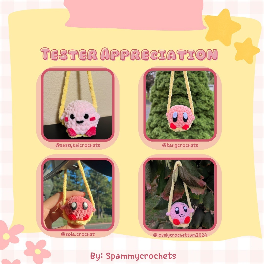 Crochet a Cute Kirby Hanging on a Star with Free Pattern