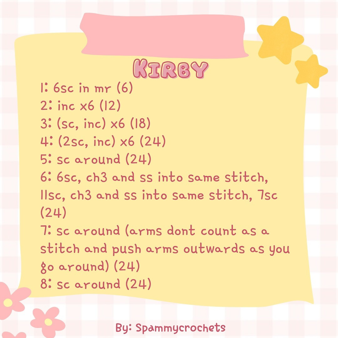 Crochet a Cute Kirby Hanging on a Star with Free Pattern