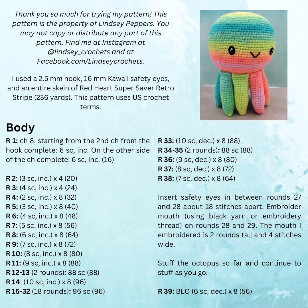 Crochet a Cute Rainbow Octopus with This Free Pattern